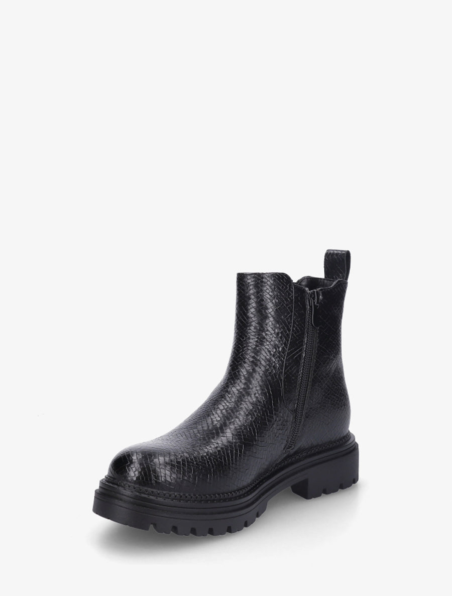 Bottines imprimées style chelsea en simili - Noir - 3