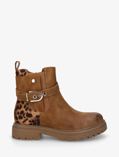 Bottines élastiquées à sangle - Camel - 1