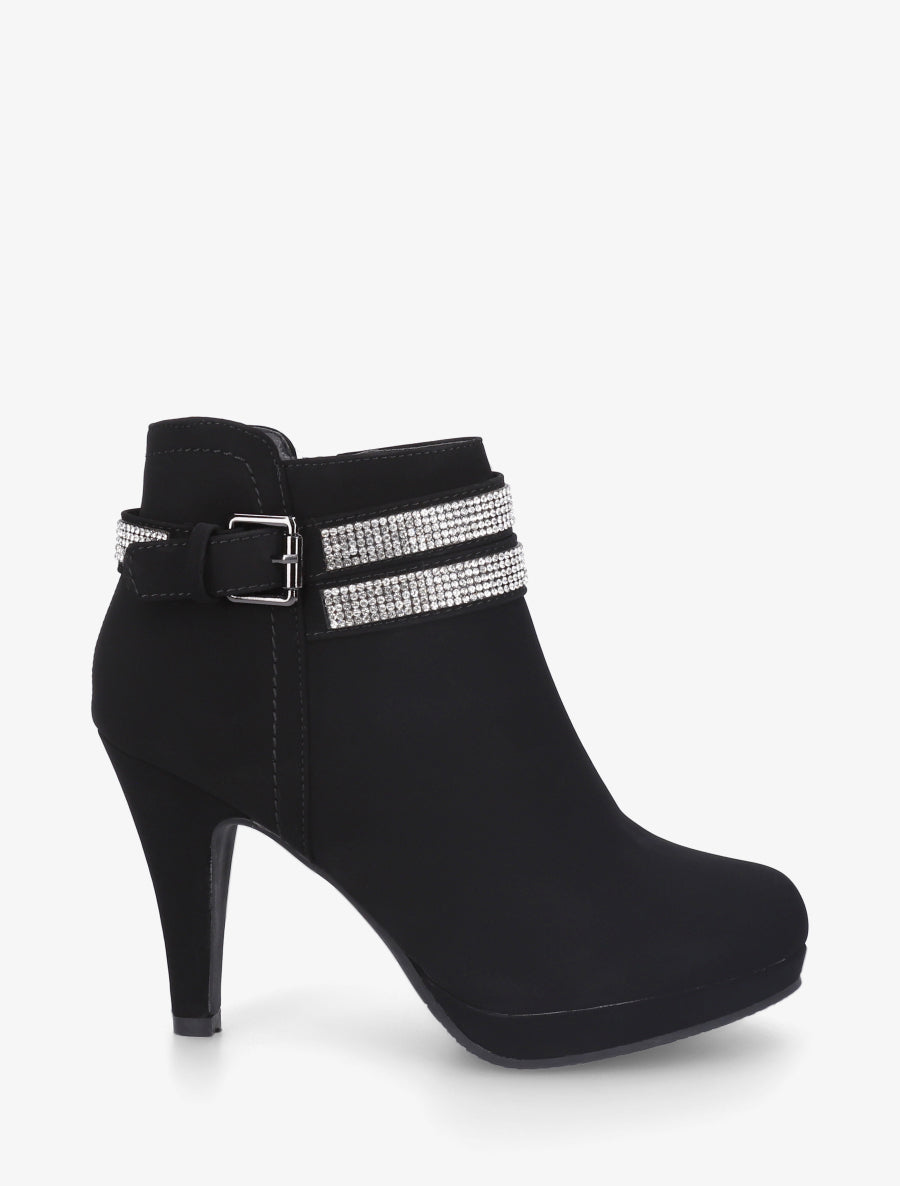 Low boots à intérieur imprimé léopard - Noir - 1