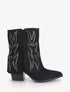 Bottines style santiags à strass - Noir - 1