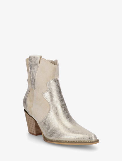 Bottines irisées style santiag - Or - 2