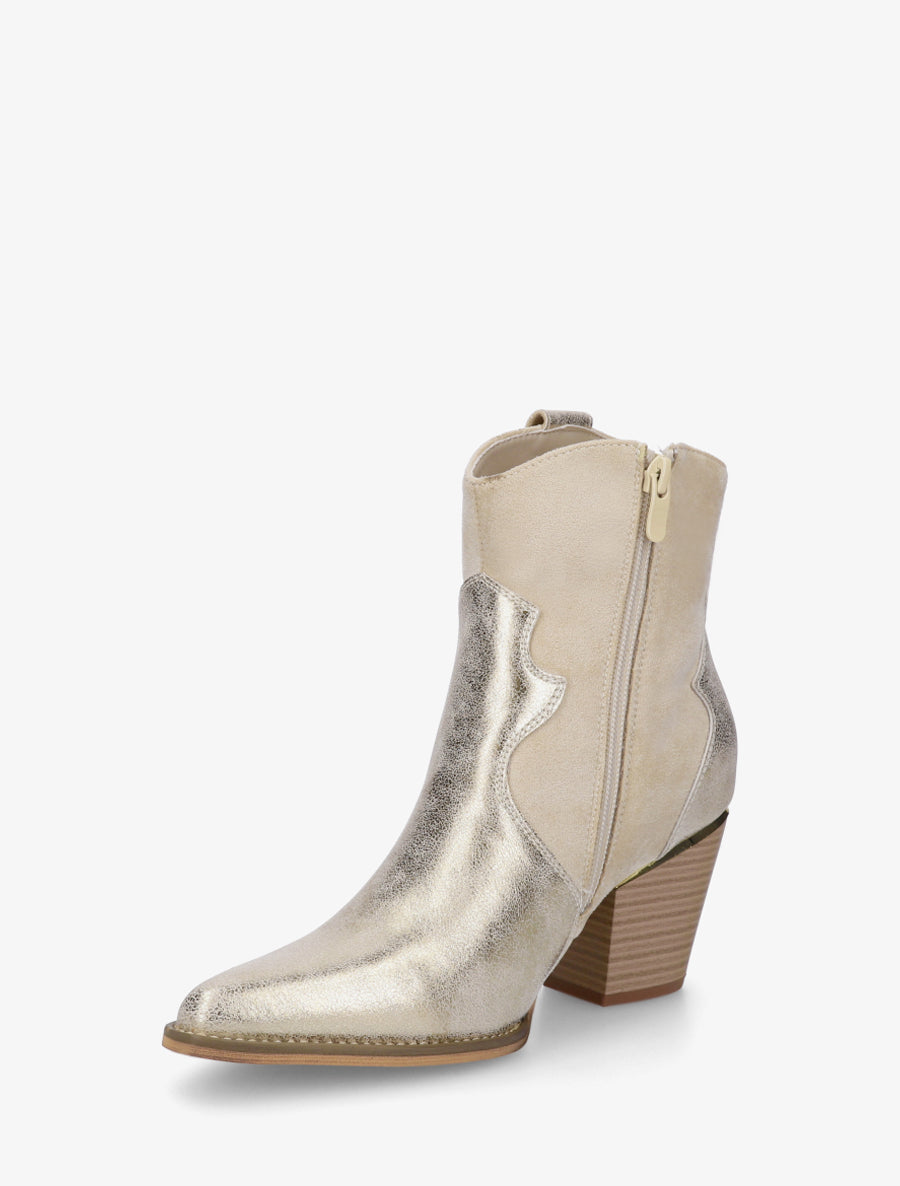 Bottines irisées style santiag - Or - 3