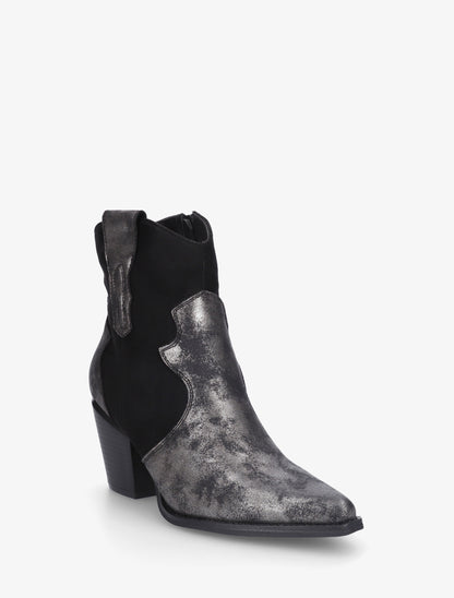 Bottines irisées style santiag - Noir - 2