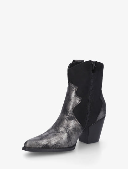 Bottines irisées style santiag - Noir - 3