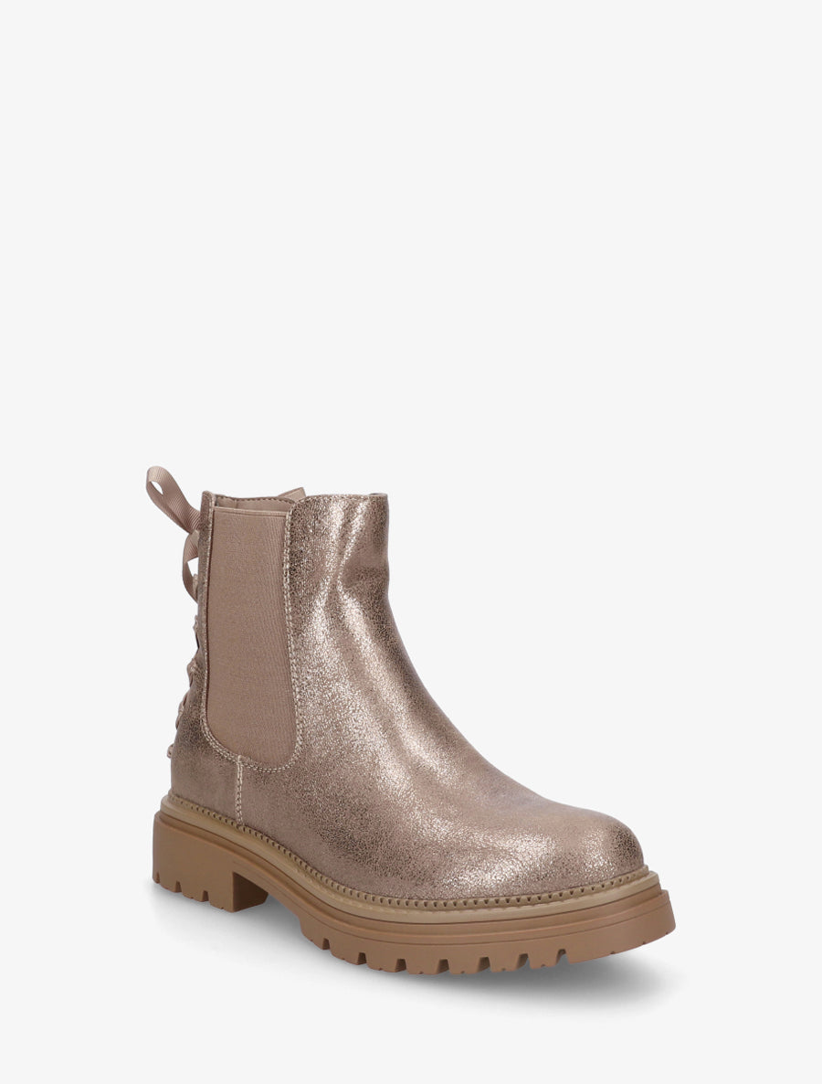 Boots irisées à noeud - Taupe - 2