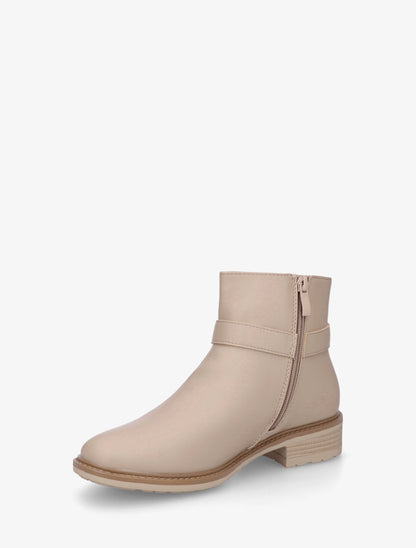 Bottines en simili à boucle décorative - Beige - 3