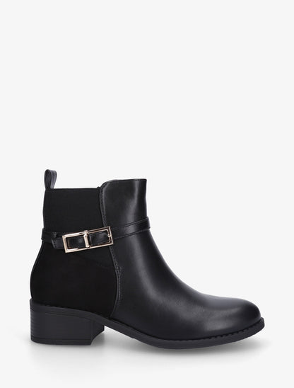 Bottines bi-matière élastiquées - Noir - 1
