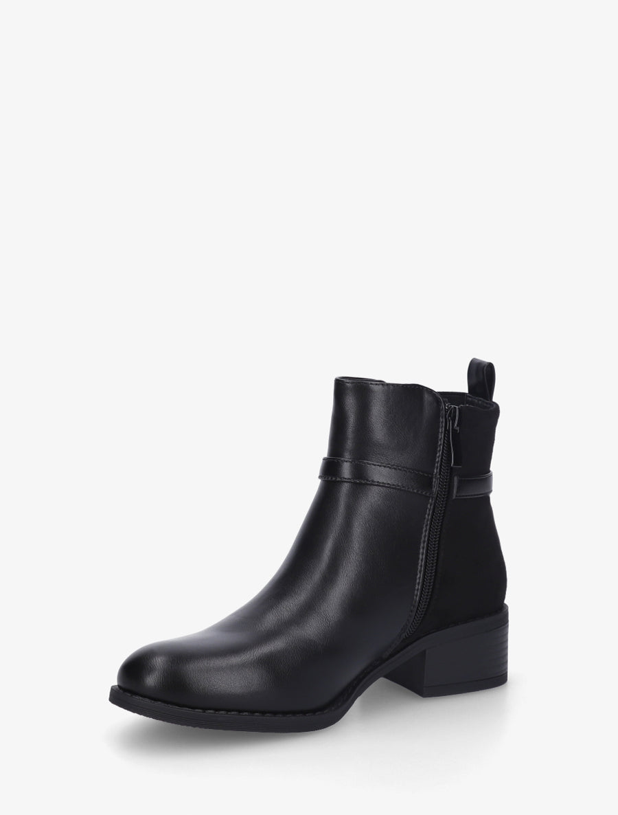 Bottines bi-matière élastiquées - Noir - 3