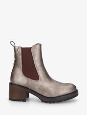 Bottines élastiquées à talon - Taupe - 1