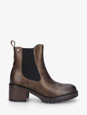 Bottines élastiquées à talon - Bronze - 1