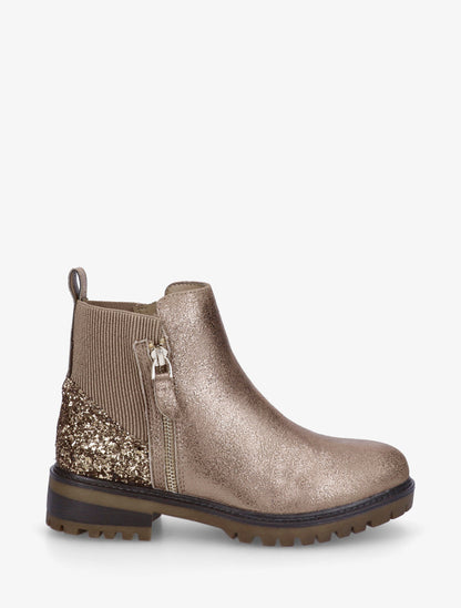 Bottines élastiquées à contrefort pailleté - Or - 1