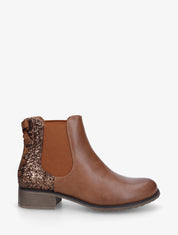 Bottines élastiquées à ruban style lacet - Camel - 1