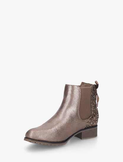 Bottines irisées à ruban style lacet - Taupe - 3