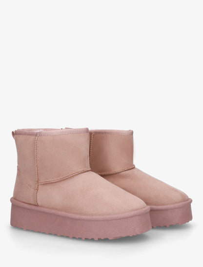 Boots fourrées en suédine - Rose - 4