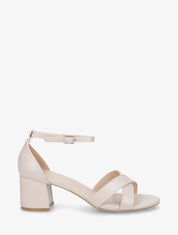 Sandales croisées en simili - Beige - 1