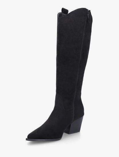 Bottes en suédine style santiags - Noir - 3