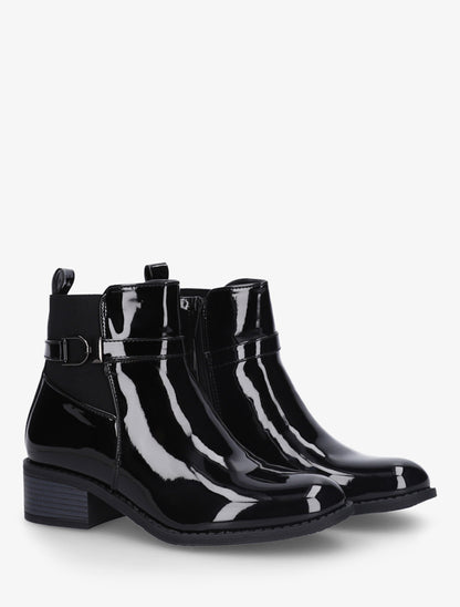 Bottines vernies à talon - Noir - 4