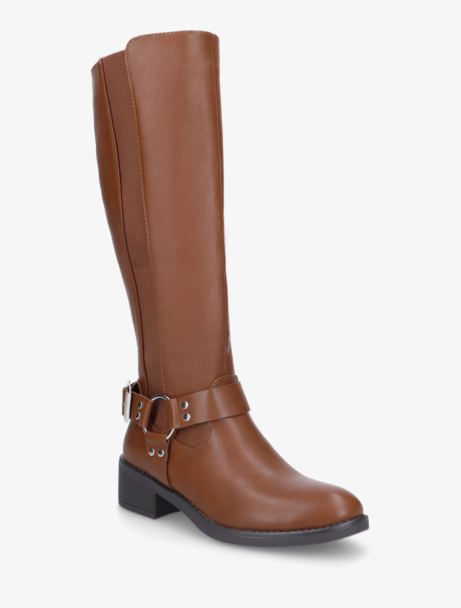 Ruiterlaarzen met gesp - Kameel