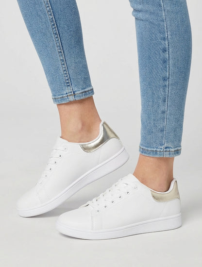 Klassieke sneakers van imitatieleer - Goud