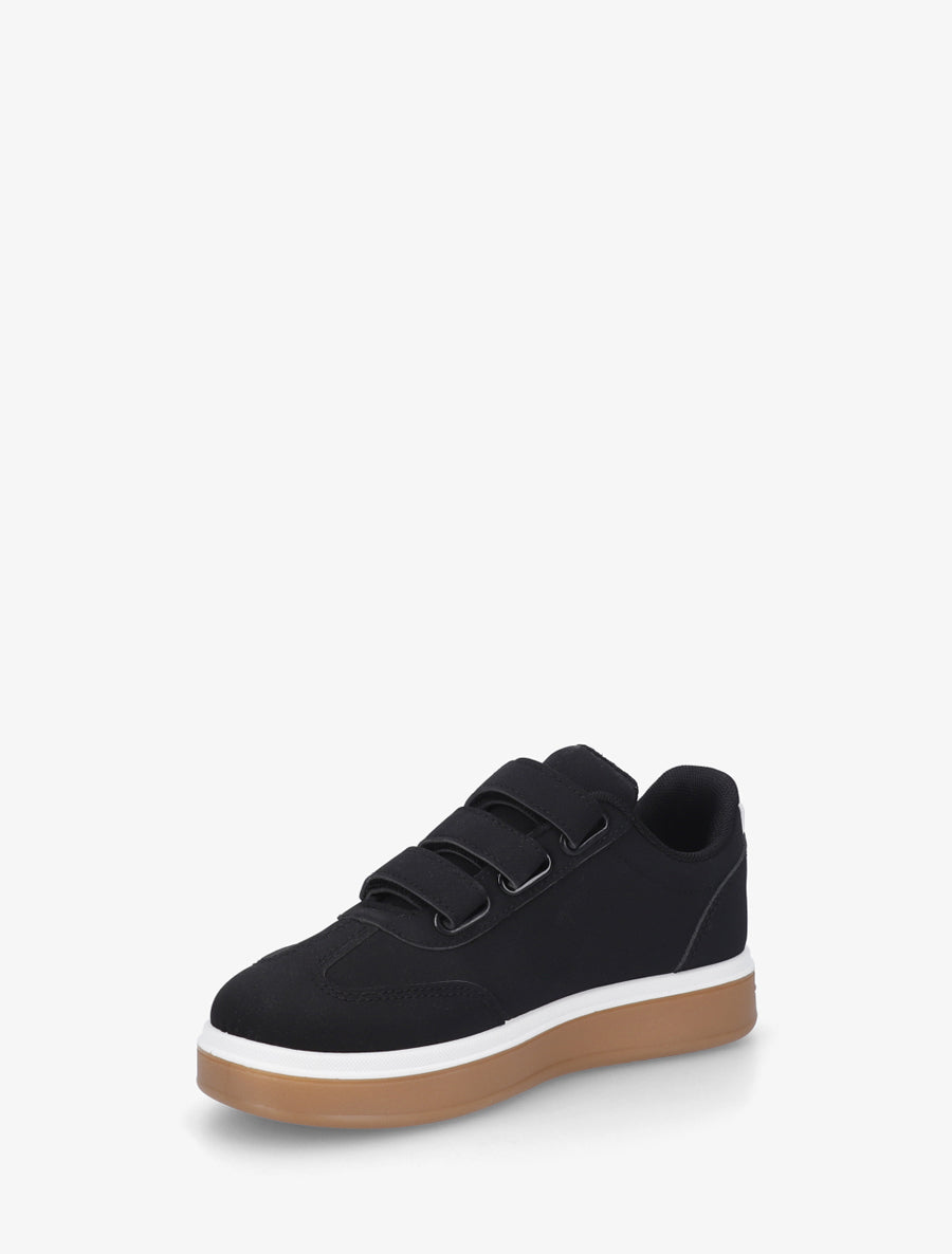 Sneakers à scratch et semelle caoutchouc - Noir - 3