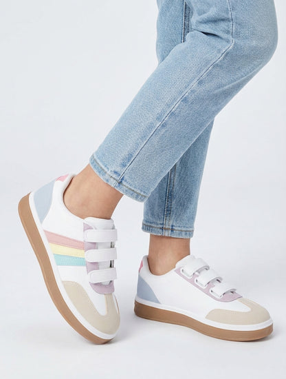 Klittenbandsneakers met rubberen zool - Meervoudig