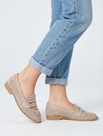 Geperforeerde mocassins van suèdine - Mol