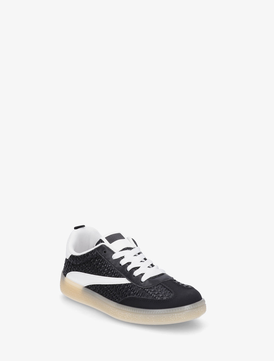 Baskets en simili effet tressé - Noir - 2
