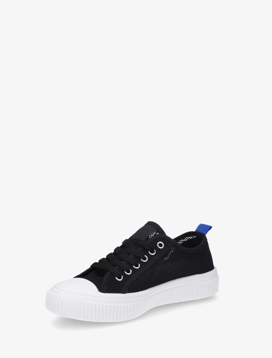 Tennis basique en tissu ajouré - Noir - 3