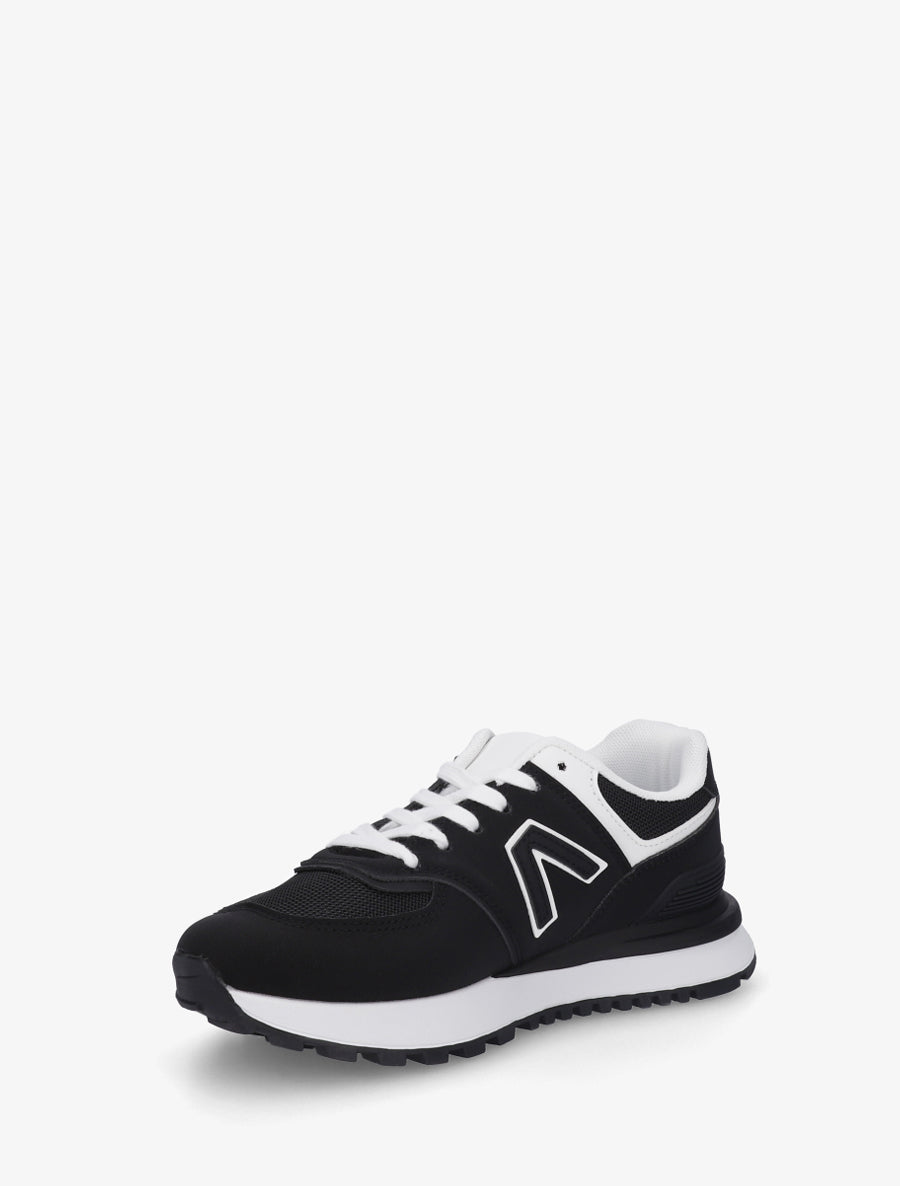 Baskets en suédine et tissu - Noir - 3