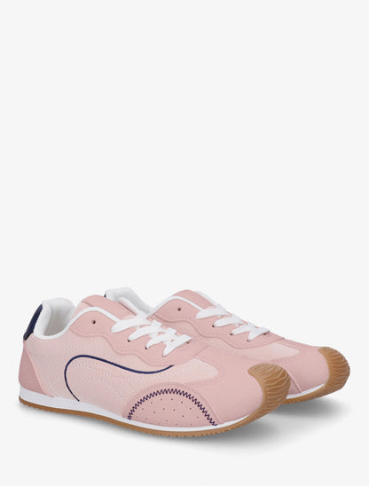 Sneakers texturés effet nubuck - Rose - 4