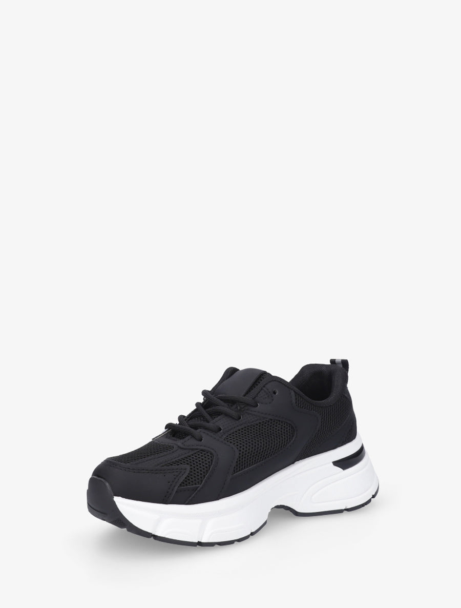 Baskets style running en toile - Noir - 3