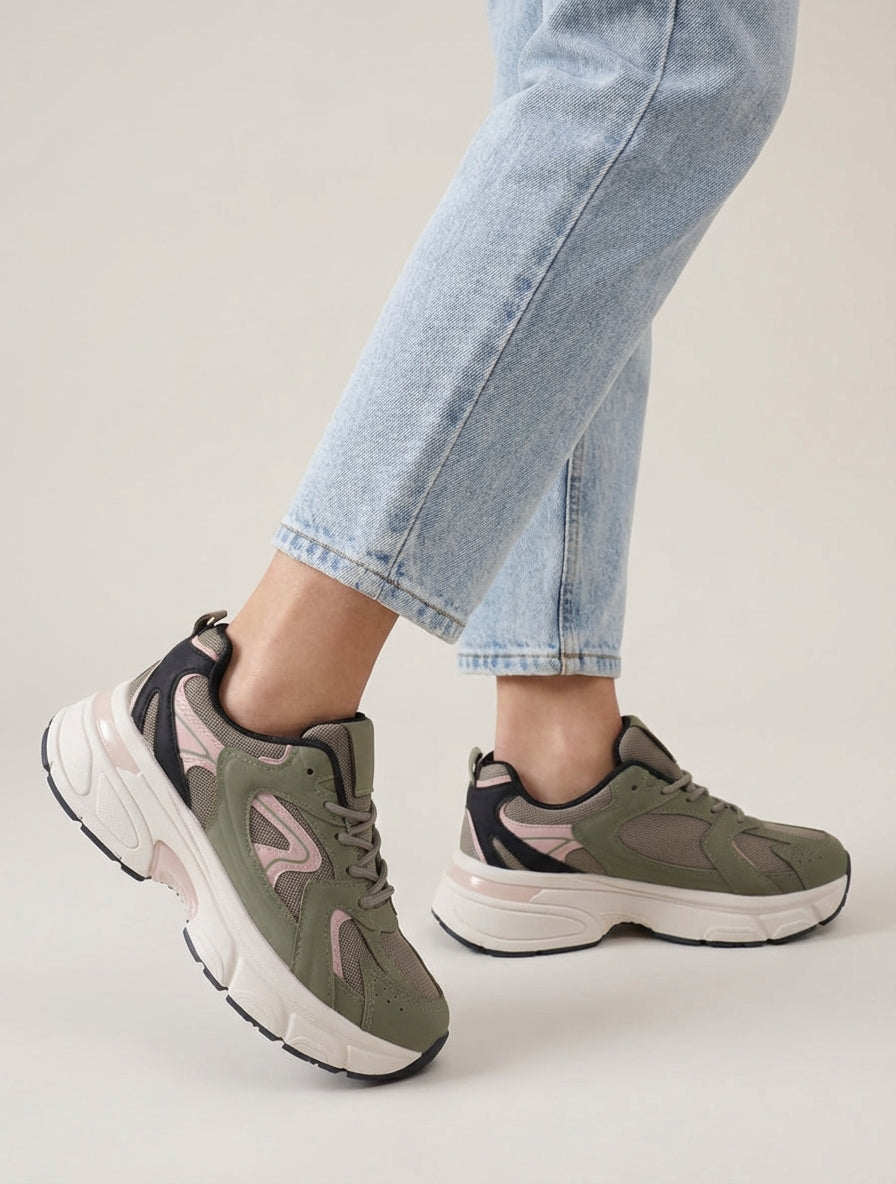 Hardloopschoenen van canvas stijl - Kaki