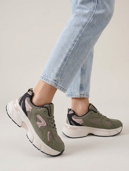 Hardloopschoenen van canvas stijl - Kaki