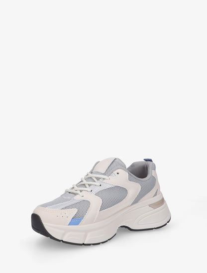 Baskets style running en toile - Gris - 3