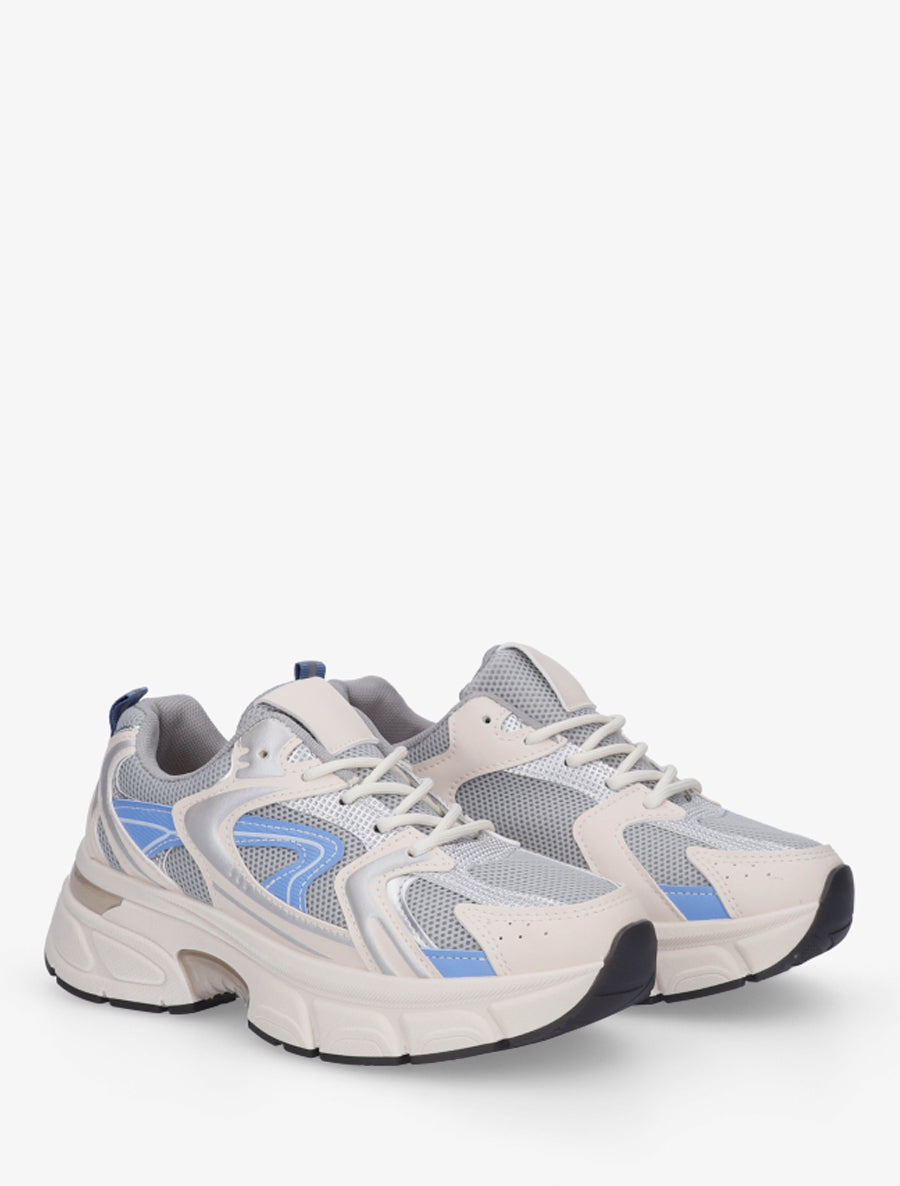 Baskets style running en toile - Gris - 4