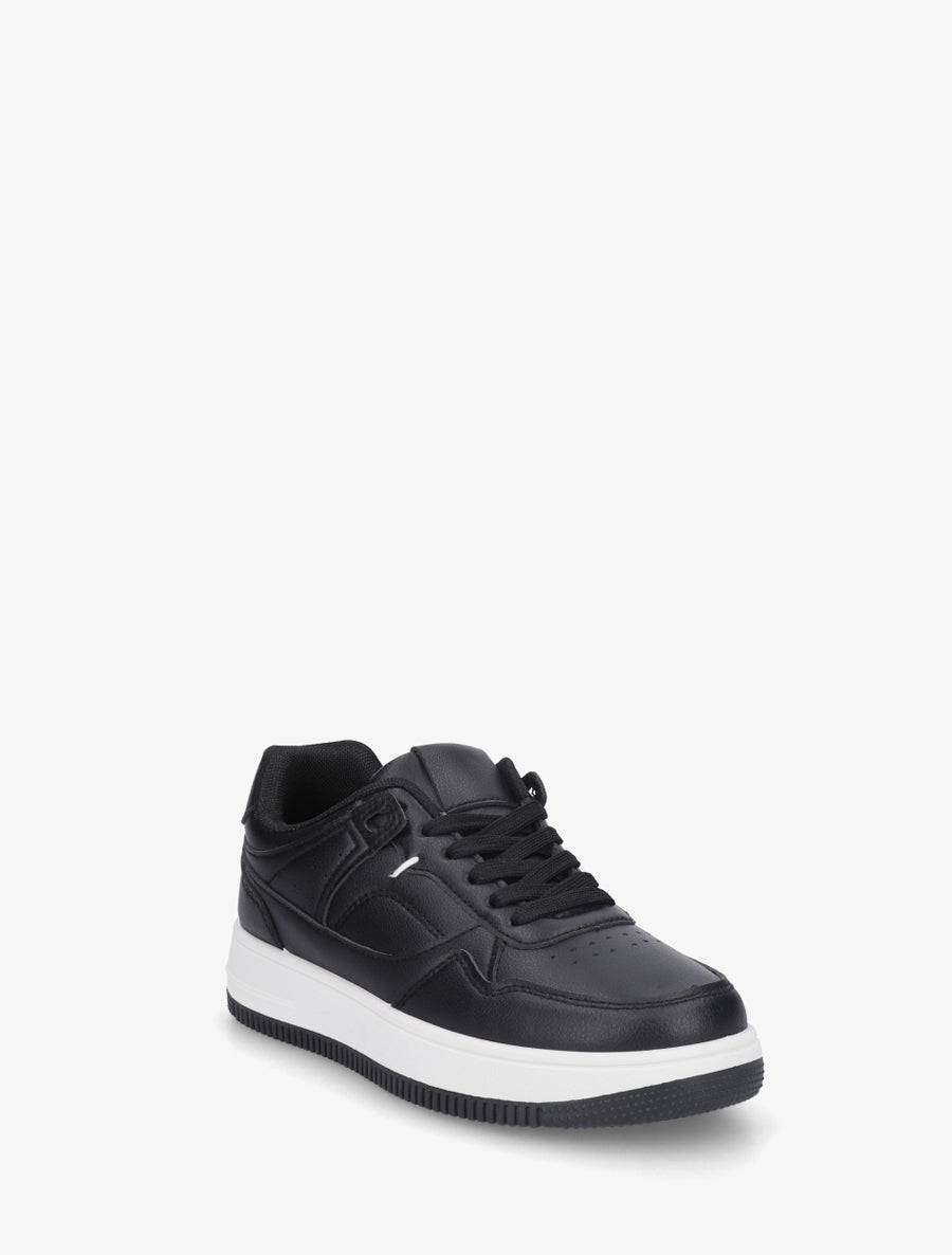 Baskets en simili à semelle épaisse - Noir - 2