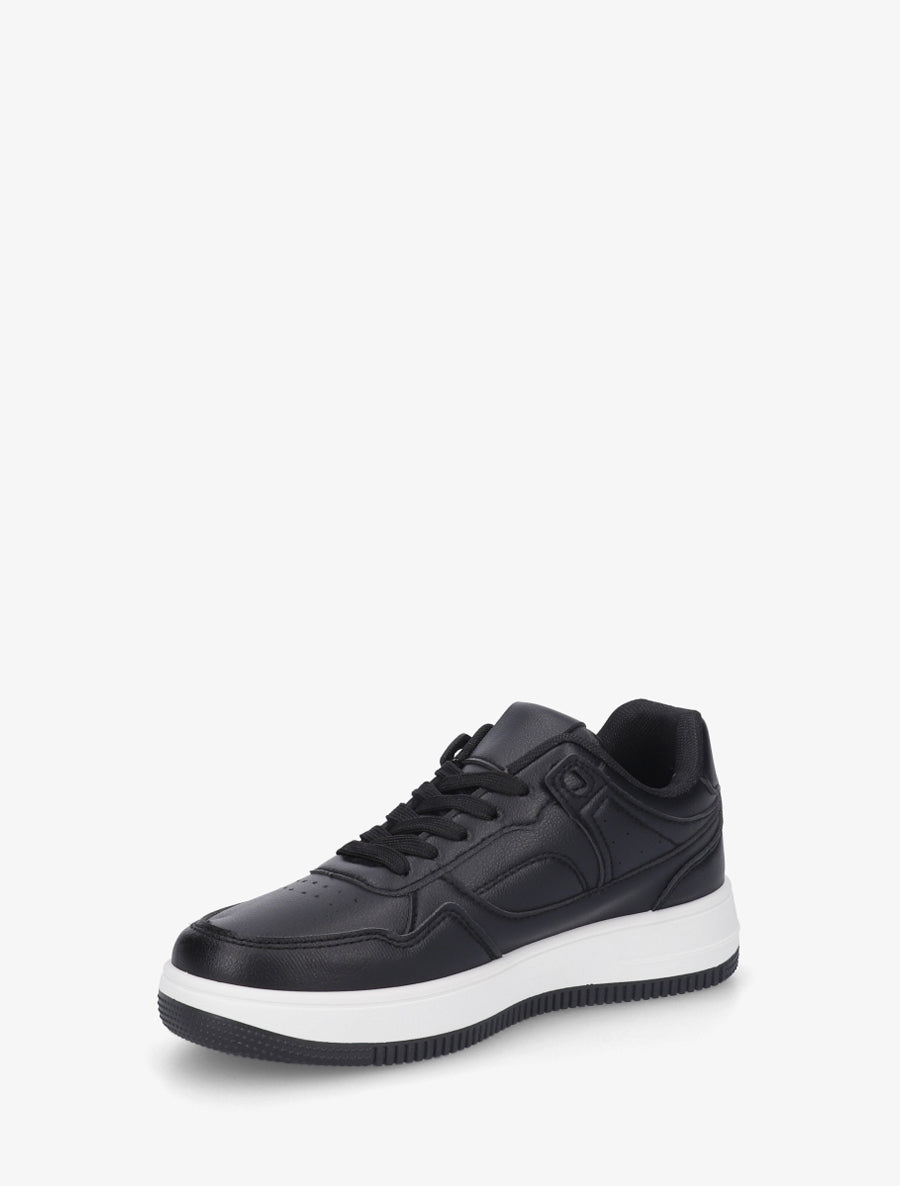 Baskets en simili à semelle épaisse - Noir - 3