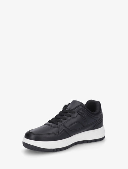 Baskets en simili à semelle épaisse - Noir - 3