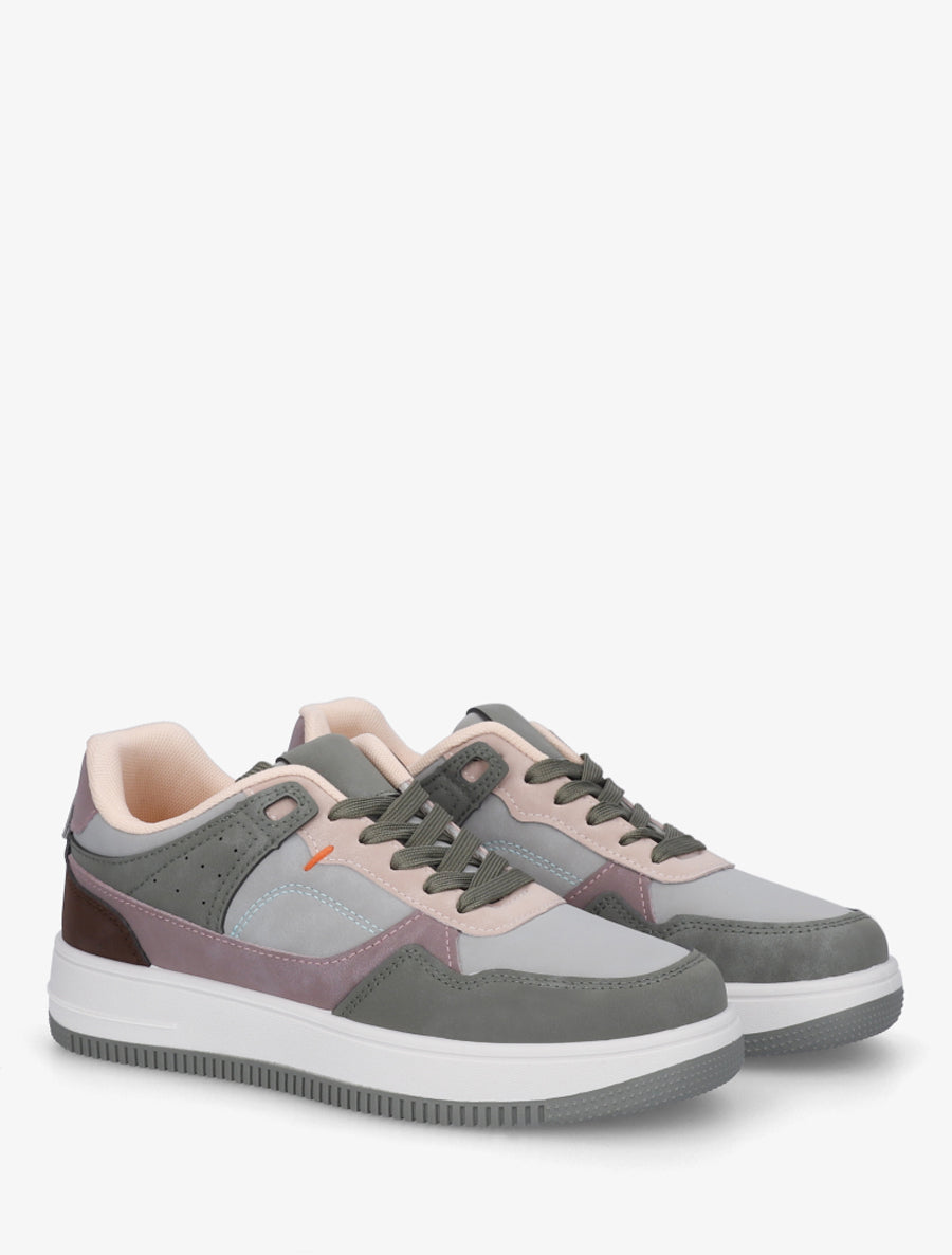 Baskets effet nubuck à semelle épaisse - Vert d&