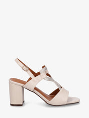 Sandales à empiècement irisé - Crème - 1
