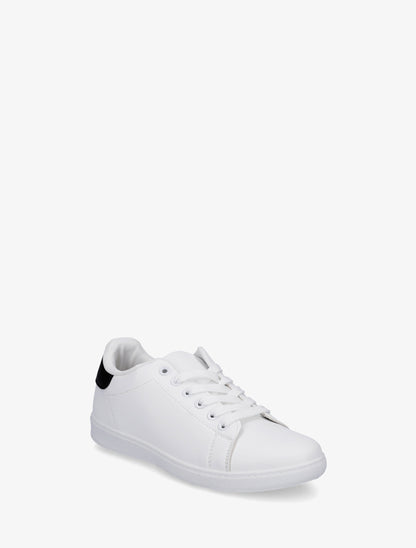 Sneakers basiques en simili - Noir/blanc - 2