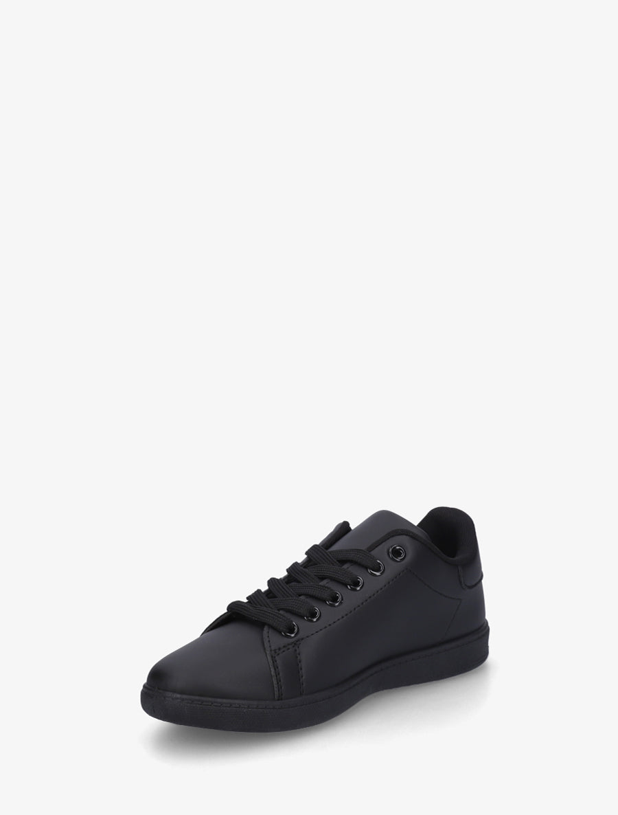 Sneakers basiques en simili - Noir - 3