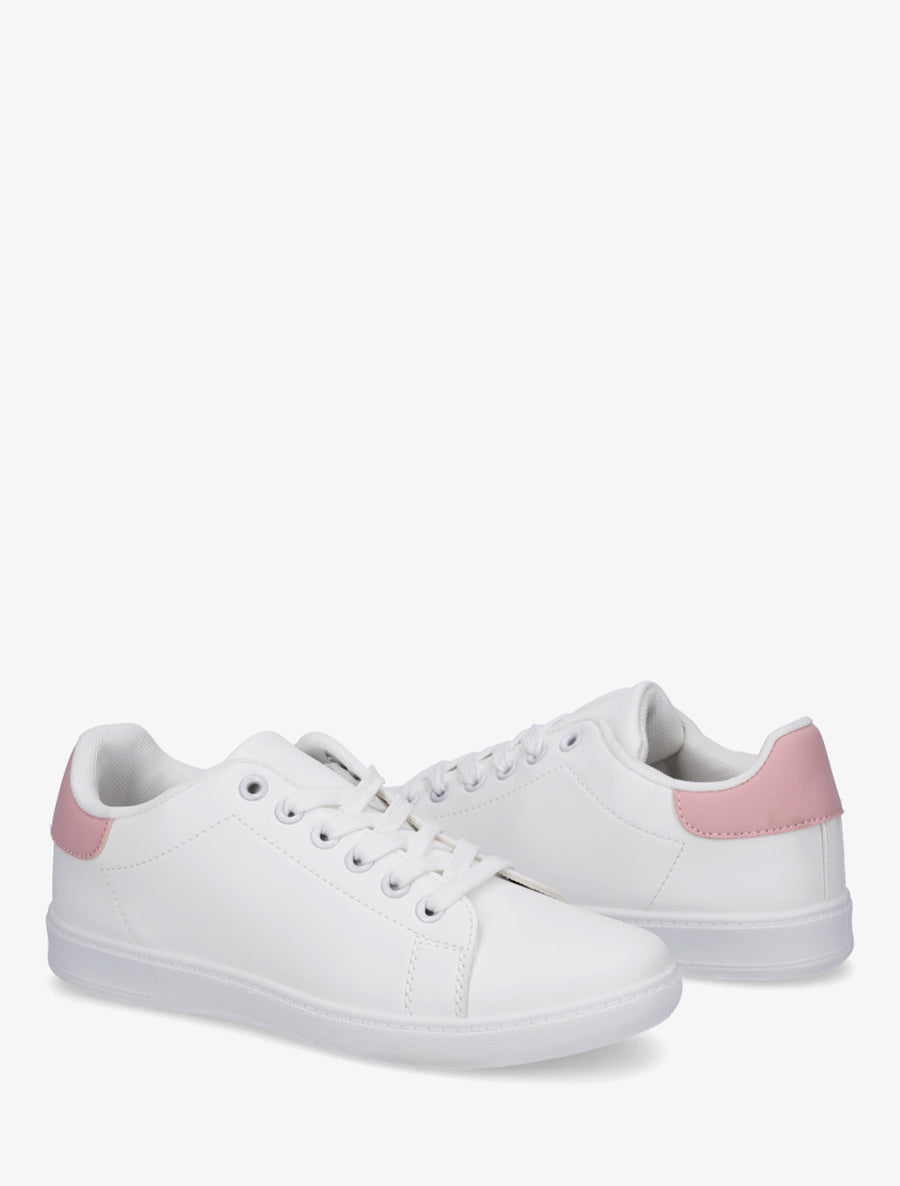 Sneakers basiques en simili - Rose - 4