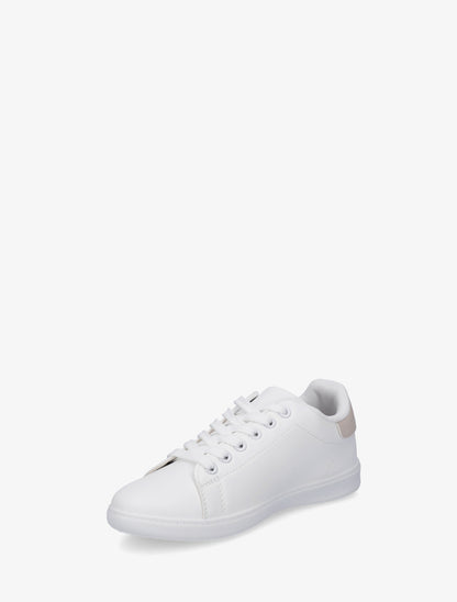 Sneakers basiques en simili - Beige - 3