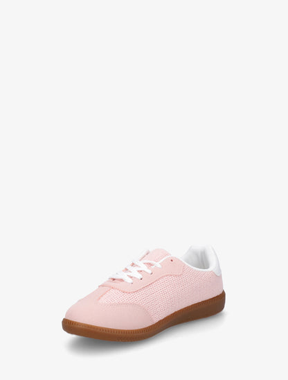 Sneakers bi-matière à semelle caoutchouc - Rose - 3