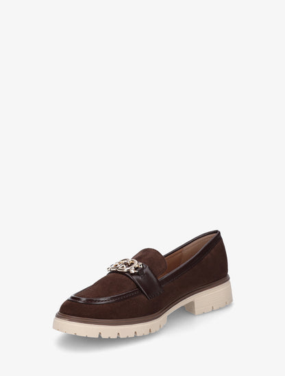 Mocassins en suédine à boucle métallique - Marron - 3