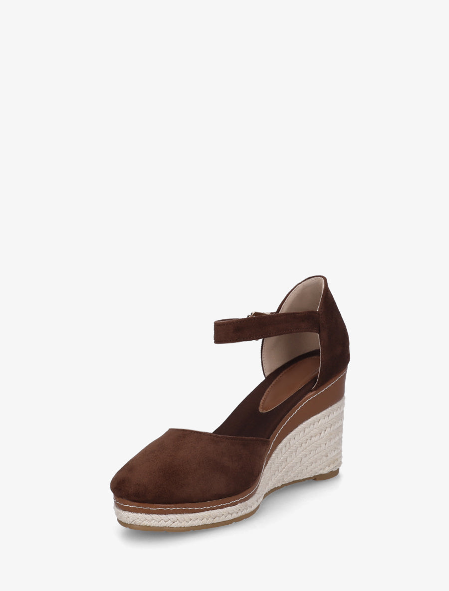 Espadrilles compensées en suédine - Marron - 3