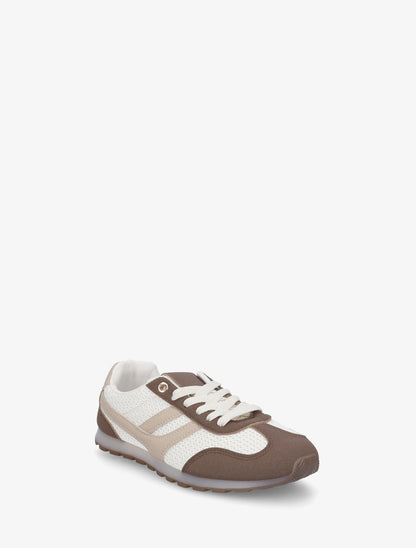 Baskets en maille à contrefort contrastant - Marron - 2