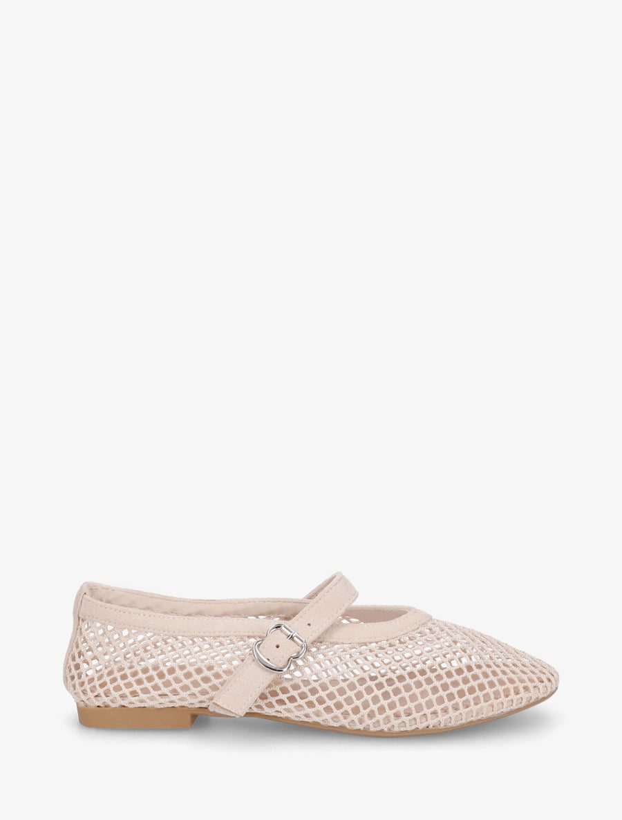 Ballerines en résille style babies - Beige - 1