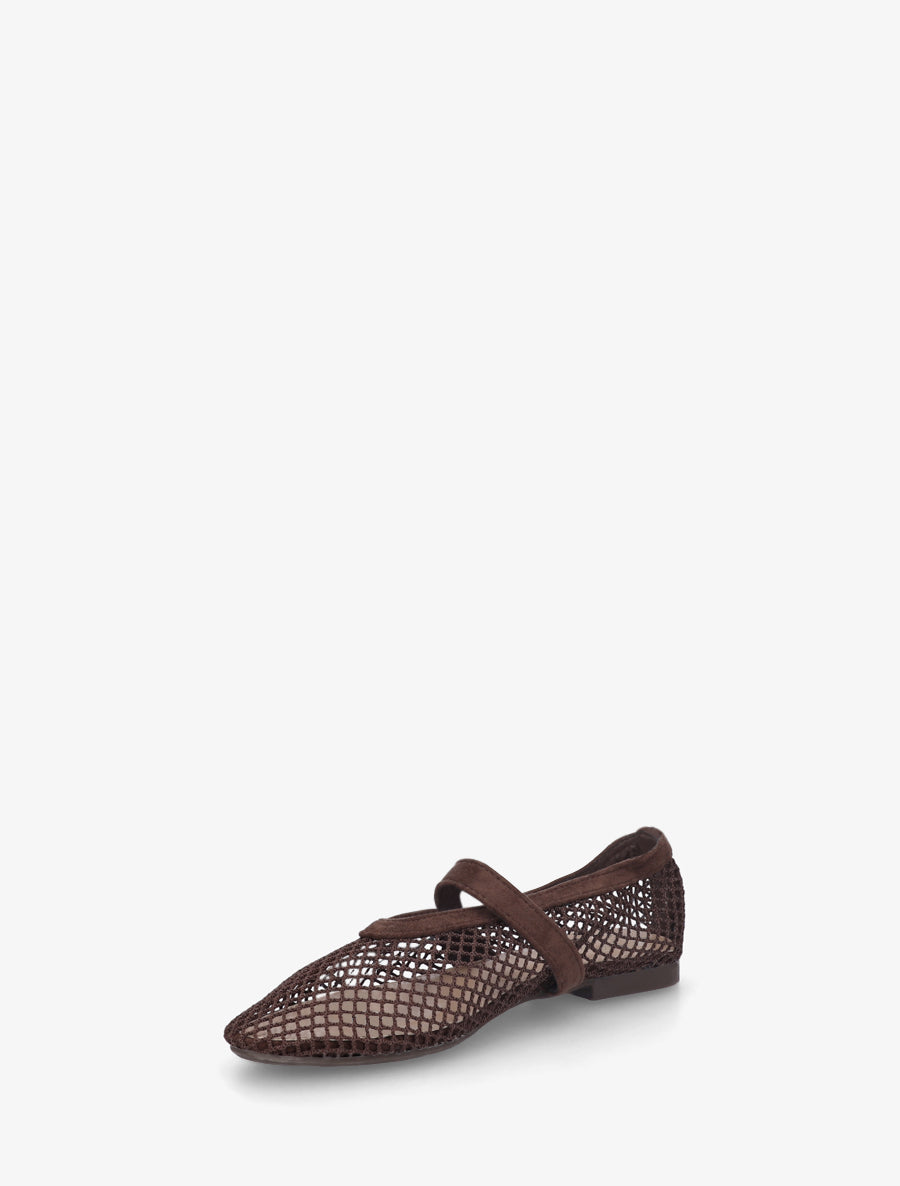 Ballerines en résille style babies - Marron - 3